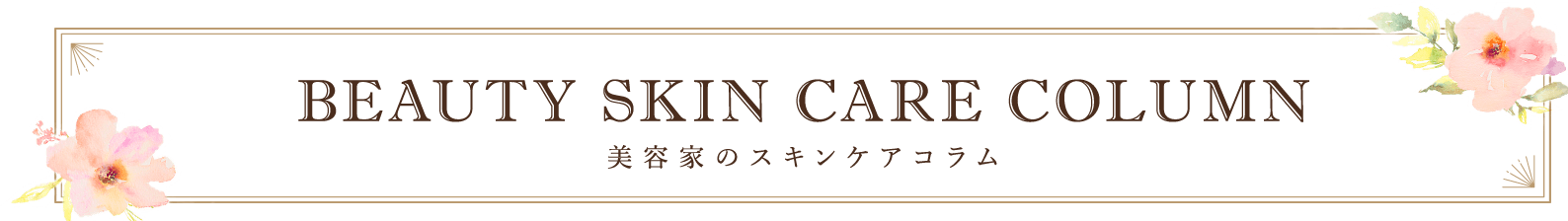 BEAUTY SKIN CARE COLUMN 美容家のスキンケアコラム