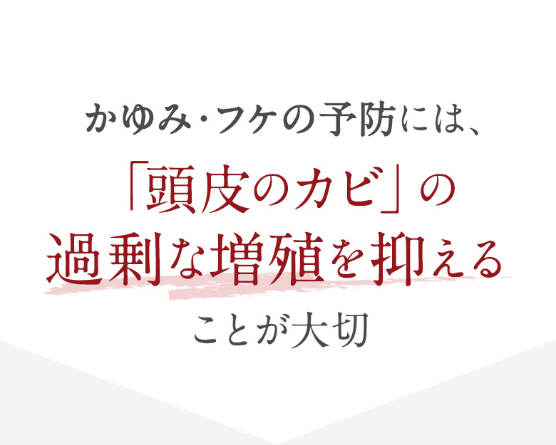 かゆみ・フケの予防には、「頭皮のカビ」の過剰な増殖を抑えることが大切