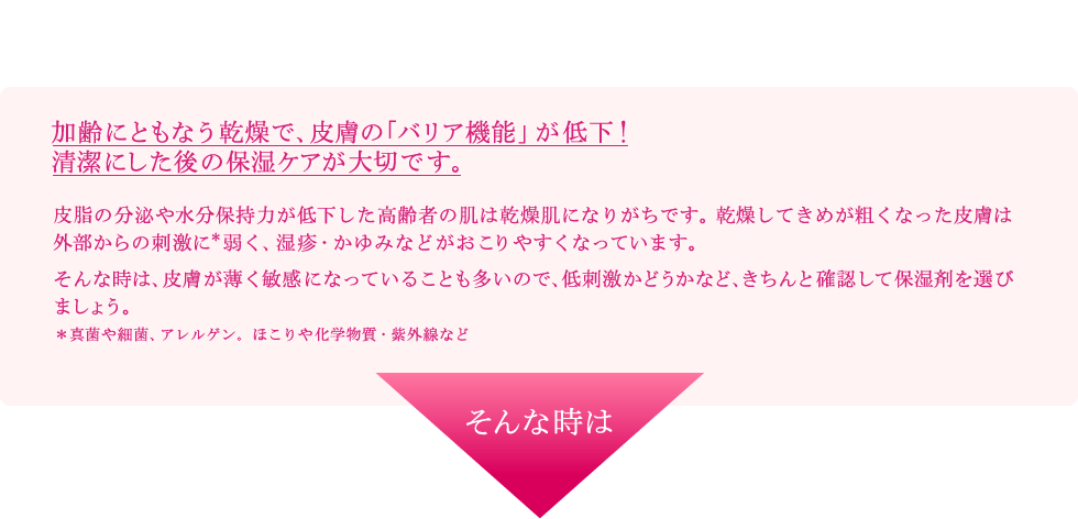 乾燥による肌トラブルをお持ちの方