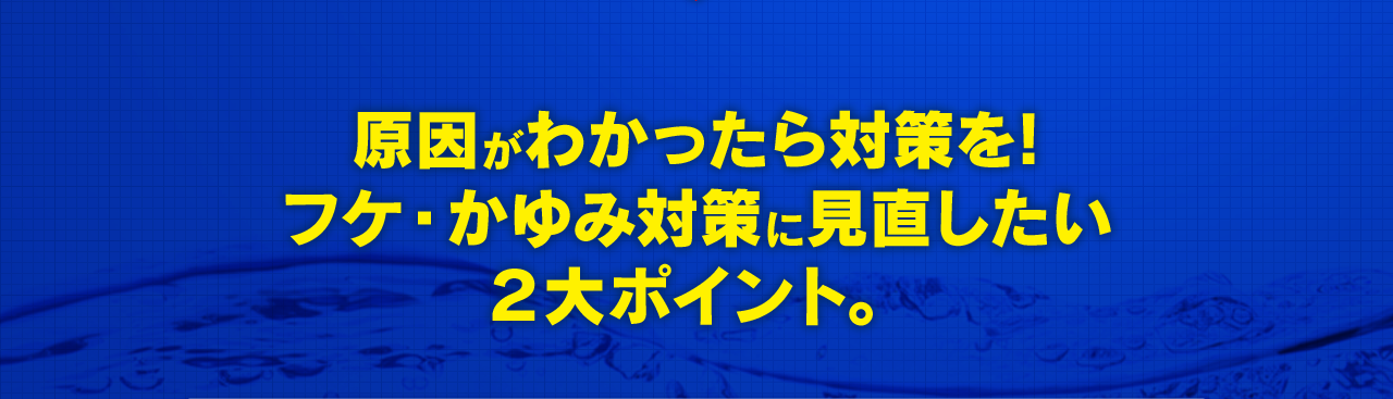 原因がわかったら対策を!フケ・かゆみ対策に見直したい２大ポイント。