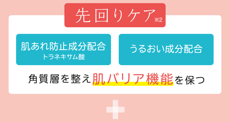 先回りケア ※2 肌あれ防止成分配合トラネキサム酸 うるおい成分配合 角質層を整え肌バリア機能を保つ