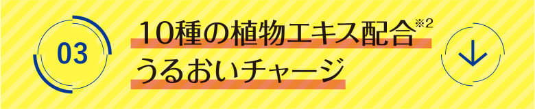 3 10種の植物エキス配合うるおいチャージ