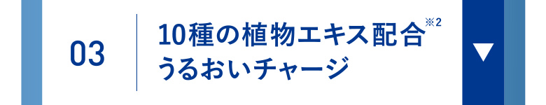 03 10種の植物エキス配合 うるおいチャージ