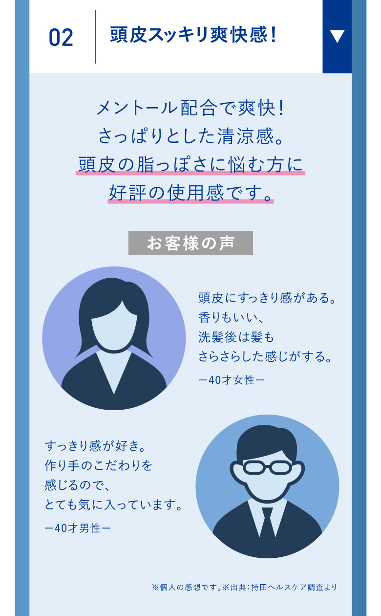 02 頭皮スッキリ爽快感！