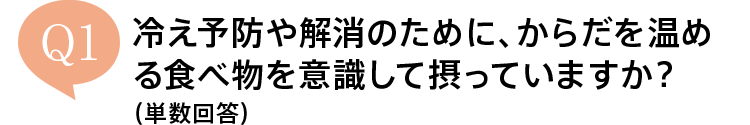 Q1 �₦�\�h������̂��߂ɁA���炾�����߂�H�ו����ӎ����Đۂ��Ă��܂����H�i�P���񓚁j